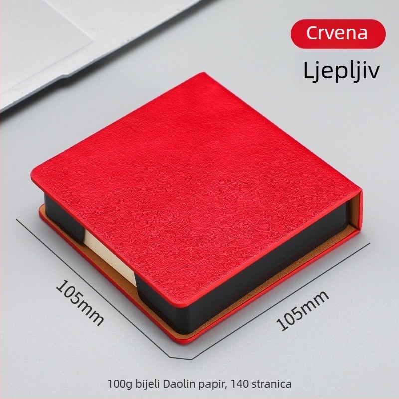 Kutija za Post-it bilješke — PU koža i akril, oblik papirnog bloka, uredski organizator Zhuorui