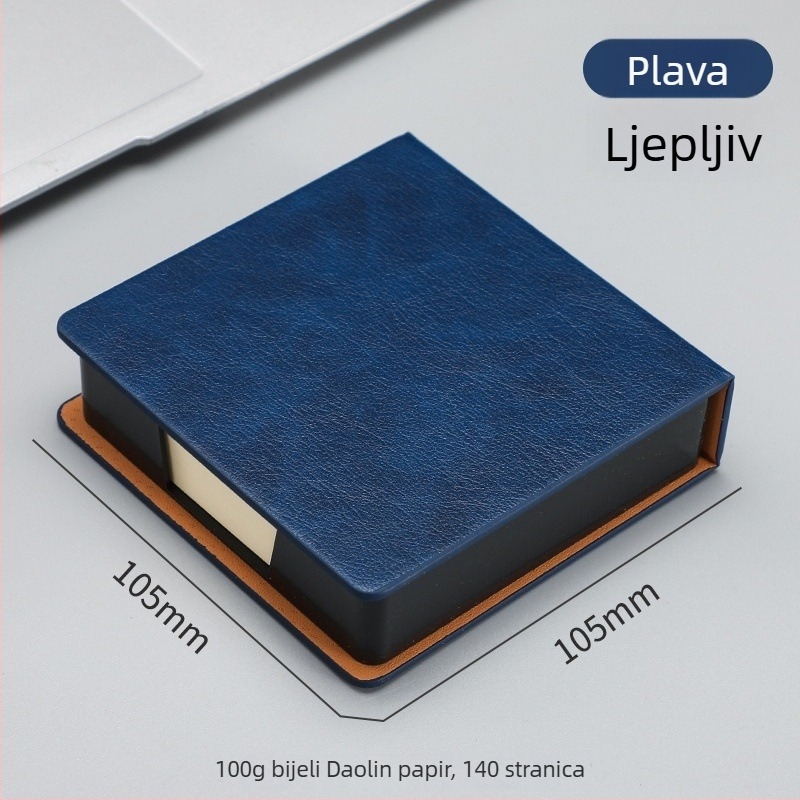 Kutija za Post-it bilješke — PU koža i akril, oblik papirnog bloka, uredski organizator Zhuorui