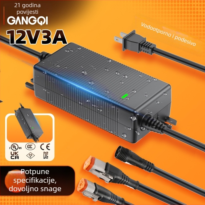 Vodootporan 12V DC adapter za vanjsku uporabu — ulaz 100-240V, izlaz 12V, DC punjač, 2 godine jamstva