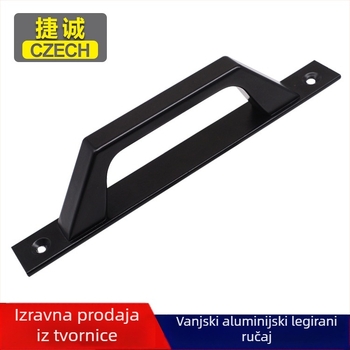 Ručka za vrata i prozore od aluminijske legure, površinska ugradnja, za drvena vrata i balkonske klizne vrata, model C07, Dingpu, završna obrada visoke temperature, moderni minimalistički stil