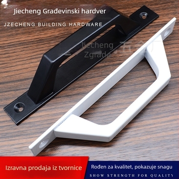 Ručka za vrata i prozore od aluminijske legure, površinska ugradnja, za drvena vrata i balkonske klizne vrata, model C07, Dingpu, završna obrada visoke temperature, moderni minimalistički stil