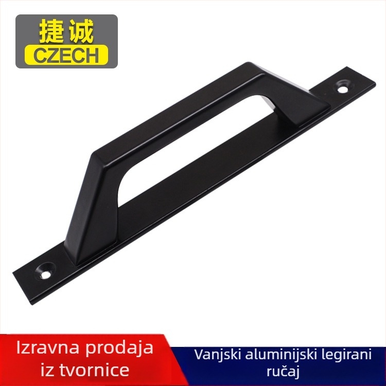 Ručka za vrata i prozore od aluminijske legure, površinska ugradnja, za drvena vrata i balkonske klizne vrata, model C07, Dingpu, završna obrada visoke temperature, moderni minimalistički stil