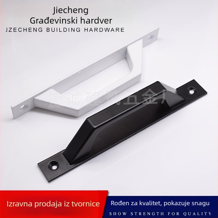 Ručka za vrata i prozore od aluminijske legure, površinska ugradnja, za drvena vrata i balkonske klizne vrata, model C07, Dingpu, završna obrada visoke temperature, moderni minimalistički stil