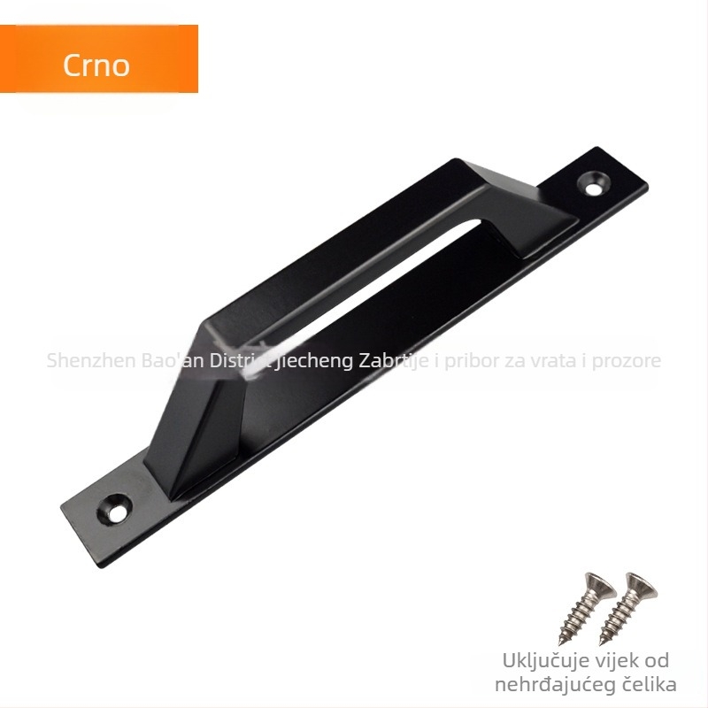 Ručka za vrata i prozore od aluminijske legure, površinska ugradnja, za drvena vrata i balkonske klizne vrata, model C07, Dingpu, završna obrada visoke temperature, moderni minimalistički stil