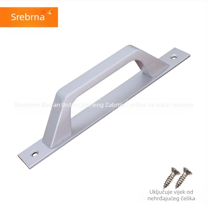Ručka za vrata i prozore od aluminijske legure, površinska ugradnja, za drvena vrata i balkonske klizne vrata, model C07, Dingpu, završna obrada visoke temperature, moderni minimalistički stil