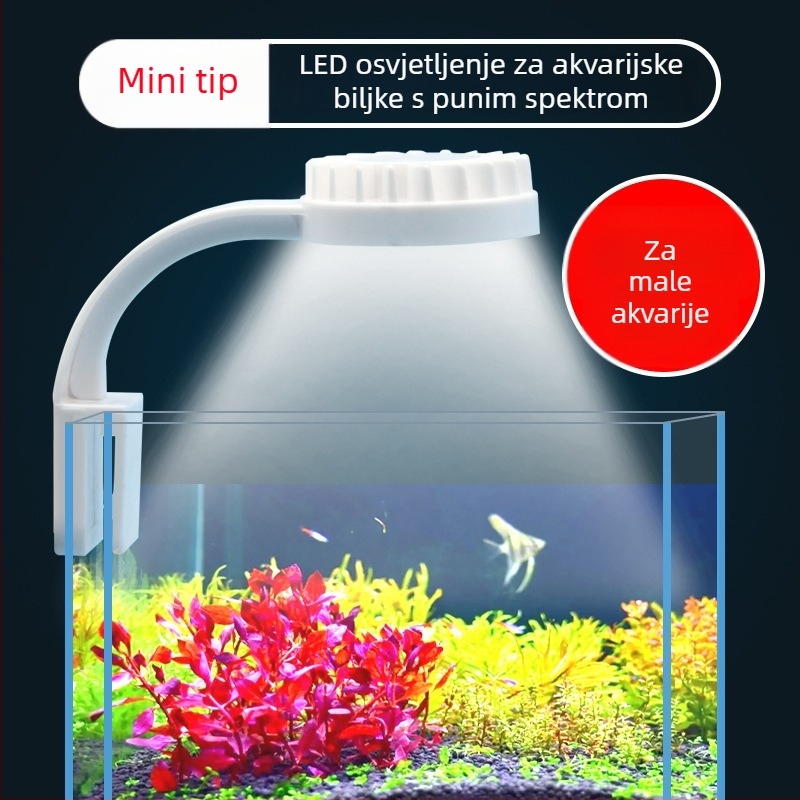 USB LED svjetlo za akvarij s klipom, za rastuće akvarije, 3W plastično kućište