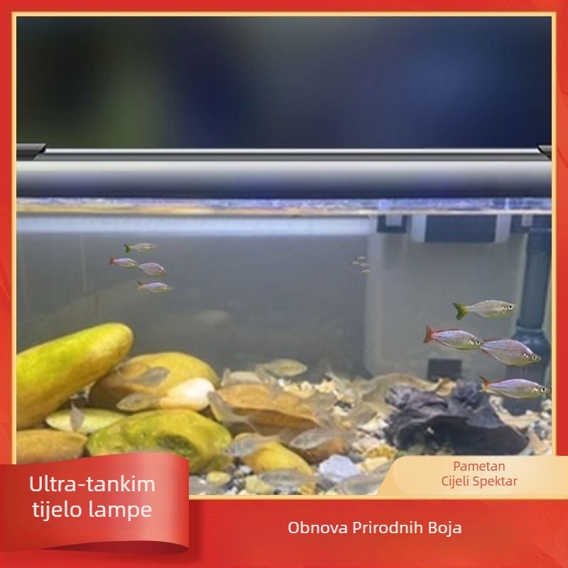 PU akvarijska rasvjeta s dimerom i tajmerom, vodootporna, puni spektar, nosač za stalak