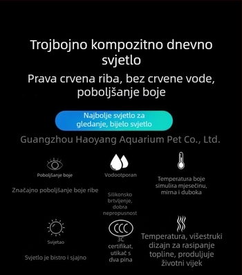 Risheng LED potopno svjetlo za akvarij - promjena boja sa tri osnovne boje, staklena konstrukcija, snaga 8-26W, težina 0.06 kg