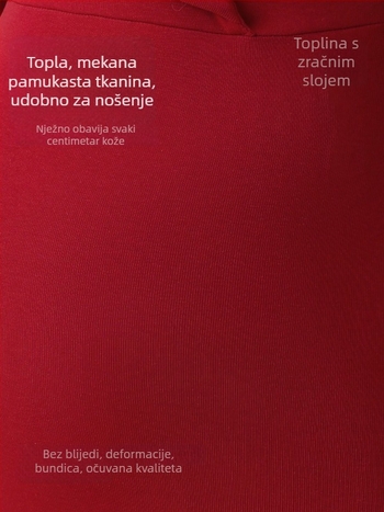 Trudničke pamučne termalne legginge, srednja debljina, visoka elastičnost, uski kroj, 90–95% pamuka