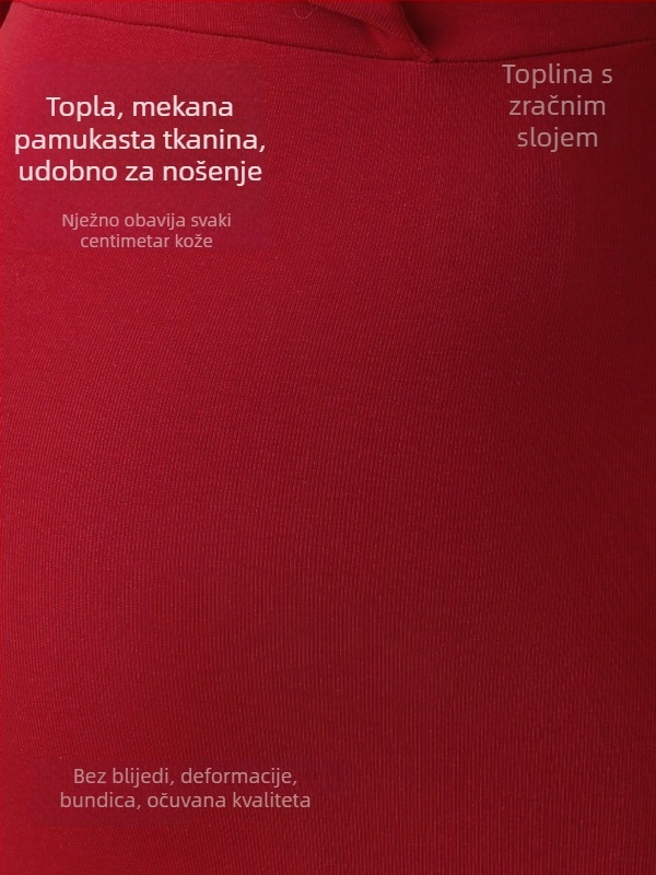 Trudničke pamučne termalne legginge, srednja debljina, visoka elastičnost, uski kroj, 90–95% pamuka