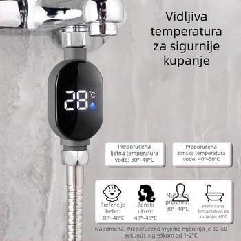 Kada za tuš s LED prikazom temperature, inteligentnim dodirnim zaslonom, digitalni prikaz — Mingtai, model Temperature Display