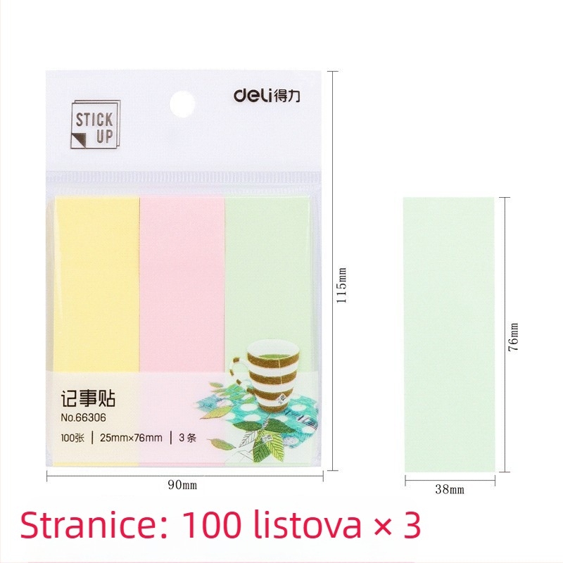 Deli ljepljive bilješke, spremne za lijepljenje, 45 g, papirni omot, minimalna narudžba 1