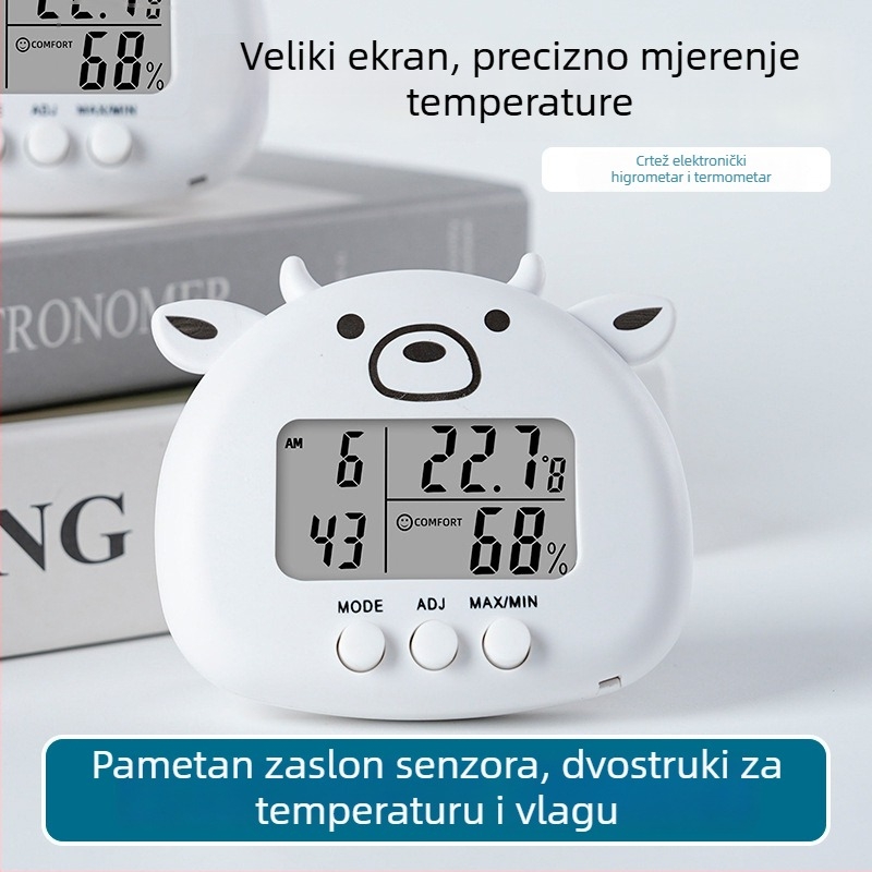 YGANO sobni termometar – raspon -9,9°C do 50°C, rezolucija 1°C, obrada i prilagodba dostupno