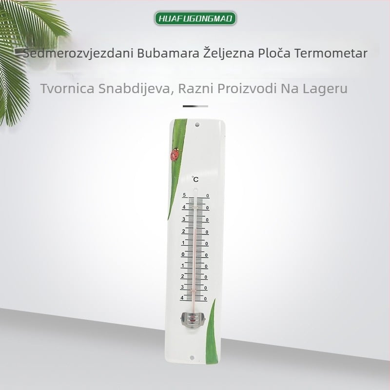 Termometar s dizajnom bubamare na metalnoj ploči — Materijal: ABS; Podrijetlo: Ningbo, Zhejiang; Kategorija: Termometar; Funkcija: Mjerenje temperature