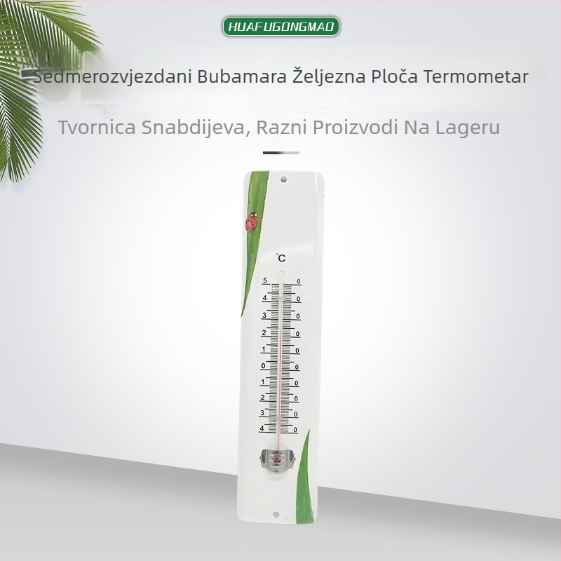 Termometar s dizajnom bubamare na metalnoj ploči — Materijal: ABS; Podrijetlo: Ningbo, Zhejiang; Kategorija: Termometar; Funkcija: Mjerenje temperature