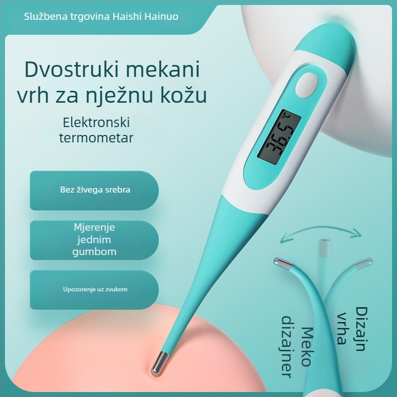 Haishi Hainuo elektronički termometar za kućnu upotrebu — precizno mjerenje ispod pazuha i u ustima, brzo očitanje.