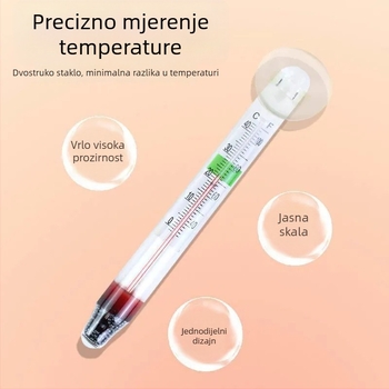 Long He vodeni termometar za akvarij s usisnom – vodootporan ugrađeni dizajn, rezolucija temperature 1°
