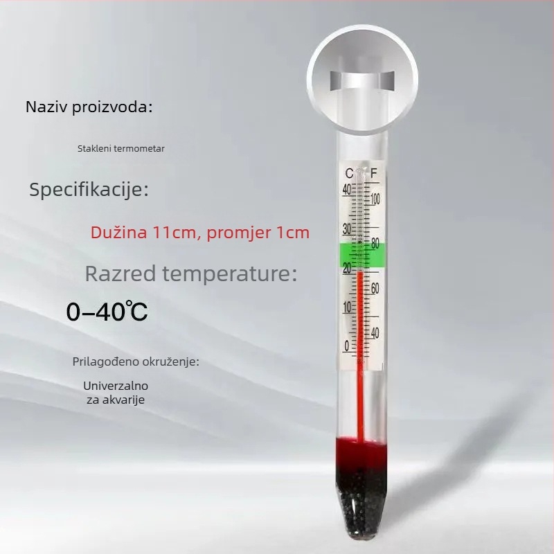 Long He vodeni termometar za akvarij s usisnom – vodootporan ugrađeni dizajn, rezolucija temperature 1°