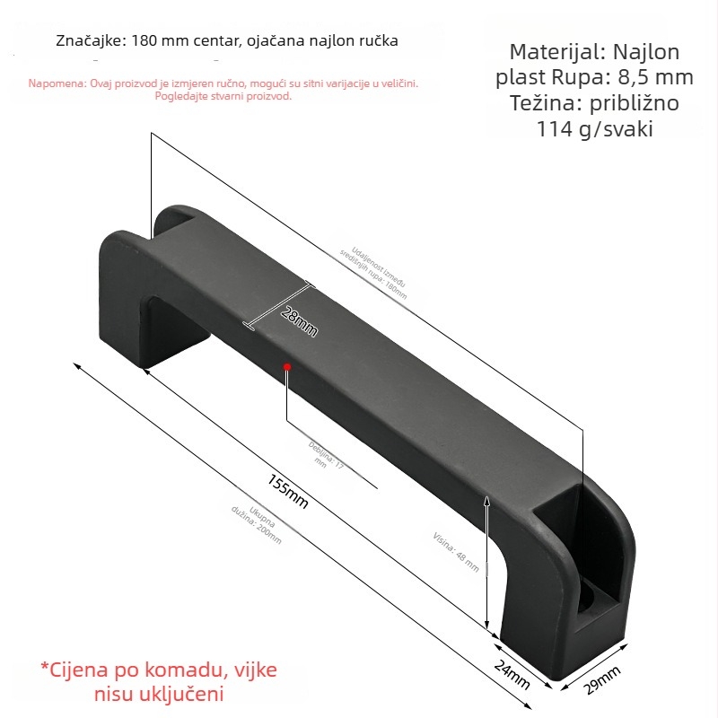 Plastična ručka za ormariće i opremu — moderni jednostavni stil; Materijal: Plastika; Stil: Moderno jednostavan