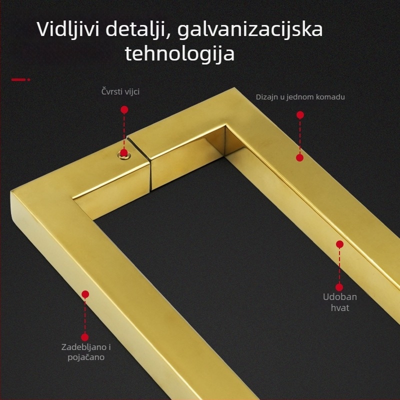 Arc ručka za tuš prostor, od nehrđajućeg čelika 304, za staklena klizna vrata