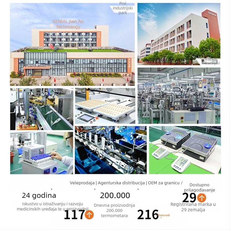 Genial T15SC Digitalni medicinski termometar, mjerenje ispod pazuha/usta/rektalno, točnost ±0.1°C, dvostruko prebacivanje jedinica (°C/°F), bez živog srebra
