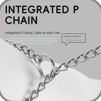 Nehrđajući čelik P-lanac i P-užad za pse, 360° rotacija, sprječavanje zaplitanja, za srednje i velike pse