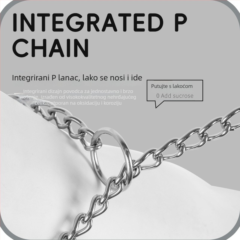 Nehrđajući čelik P-lanac i P-užad za pse, 360° rotacija, sprječavanje zaplitanja, za srednje i velike pse