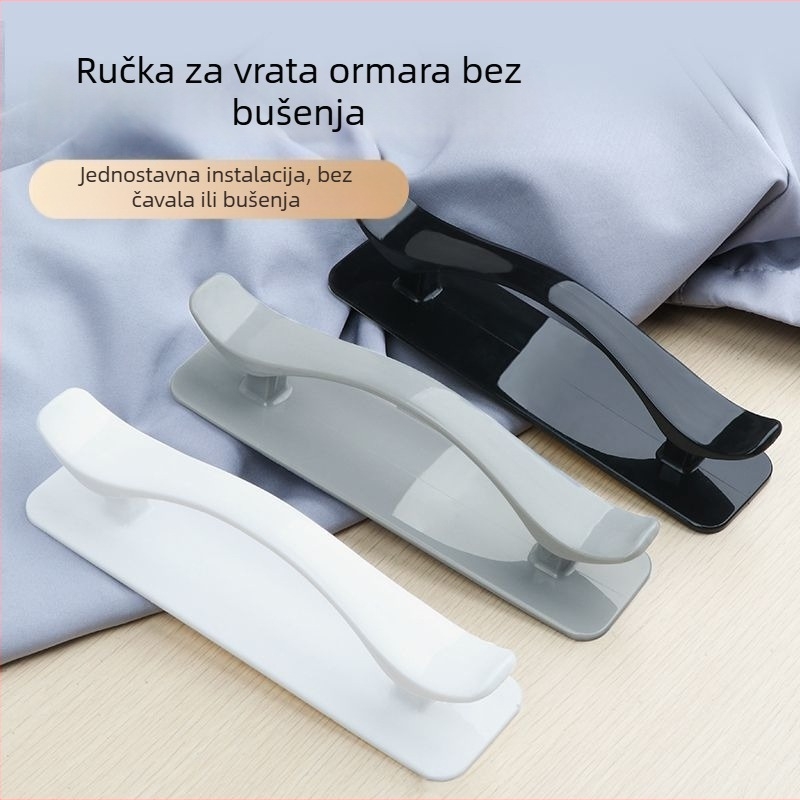 Ljepljiva ručka bez bušenja za staklena vrata, ormariće i ladice - snažno prianjanje, plastika, injekcijsko oblikovanje, talijanski minimalistički stil
