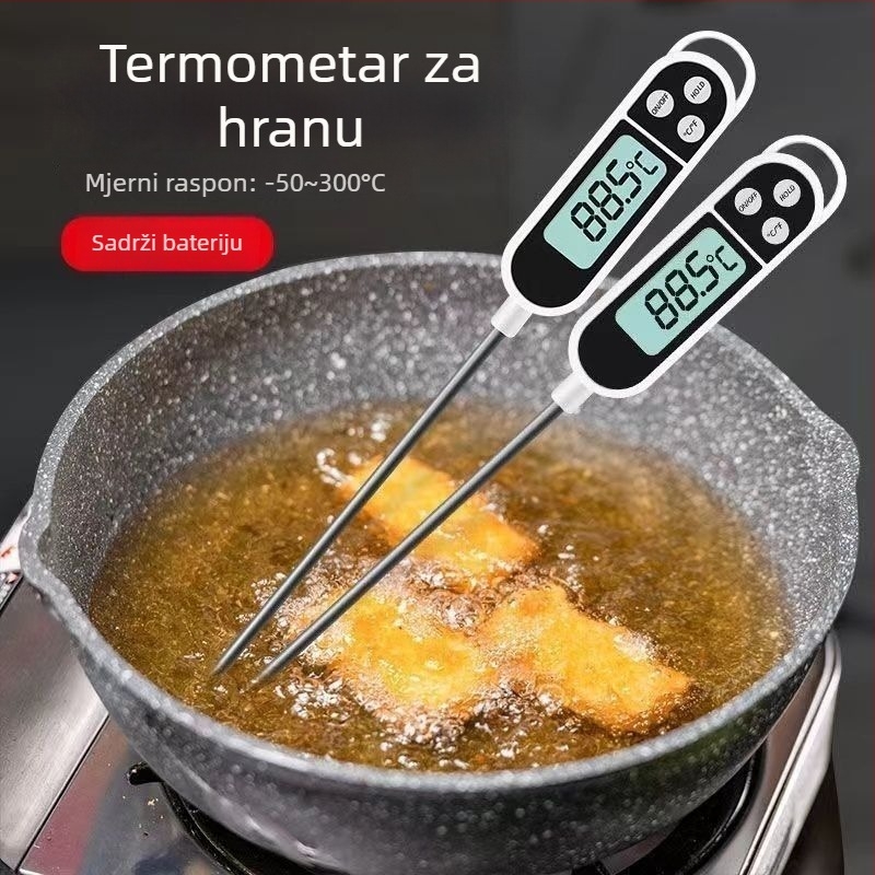 Thick Crowd Kuhinjski termometar – visoko precizan senzor, za kuhinju, pečenje i prženje; temperatura mlijeka za bebe, temperatura vode i ulja