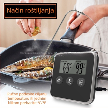 Digitalni termometar za hranu s sondom za kuhinju, pećnicu i roštilj