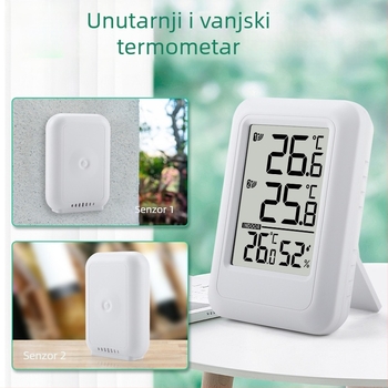 Bežični termometar za unutarnje i vanjske uvjete, 1–2, digitalni zidni termometar za dom i plastenik