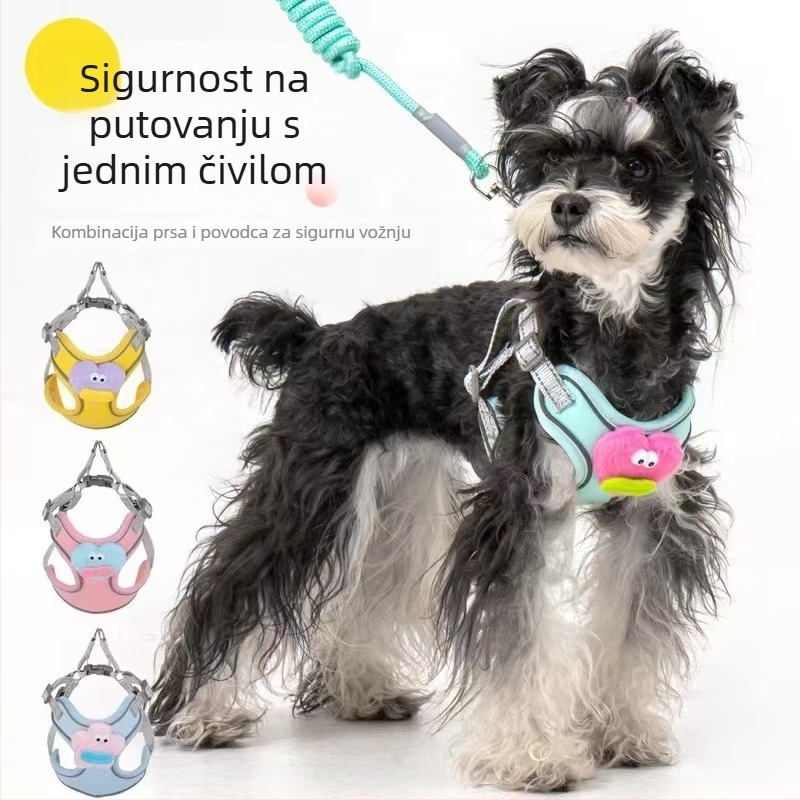 Psi prsni kaiš za psa s vodilom, najlon, neproduživa, pakiranje 240 komada
