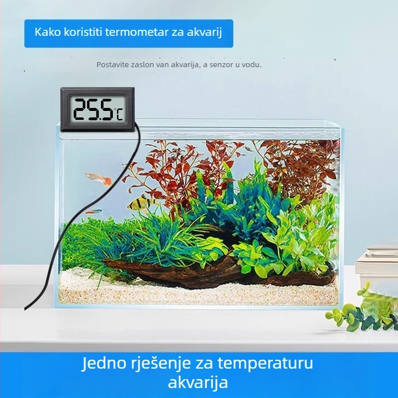 digitalni higrometar s sondom – temperatura i vlaga, unutarnja uporaba, temperatura vode u akvariju