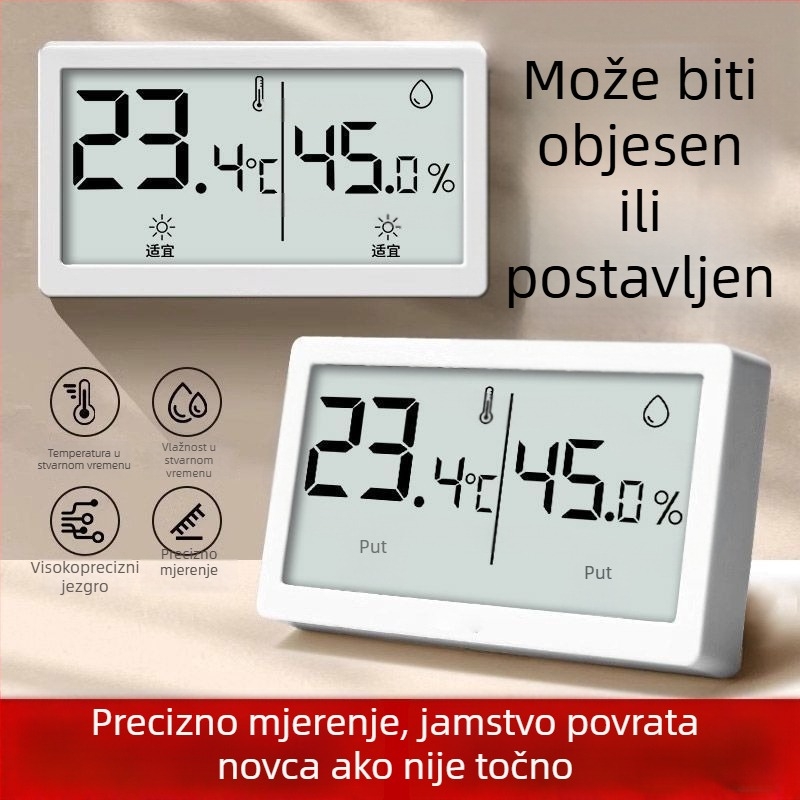 Otter higrometar i unutarnji termometar, zidni, za dječju sobu, mjerenje temperature i vlage