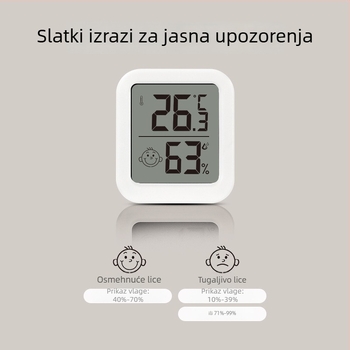 FaSoLa higrometar za unutrašnju upotrebu s zaslonom osmijeha, visokoprecizni elektronički mjerač temperature i vlage (-15°C do 70°C)