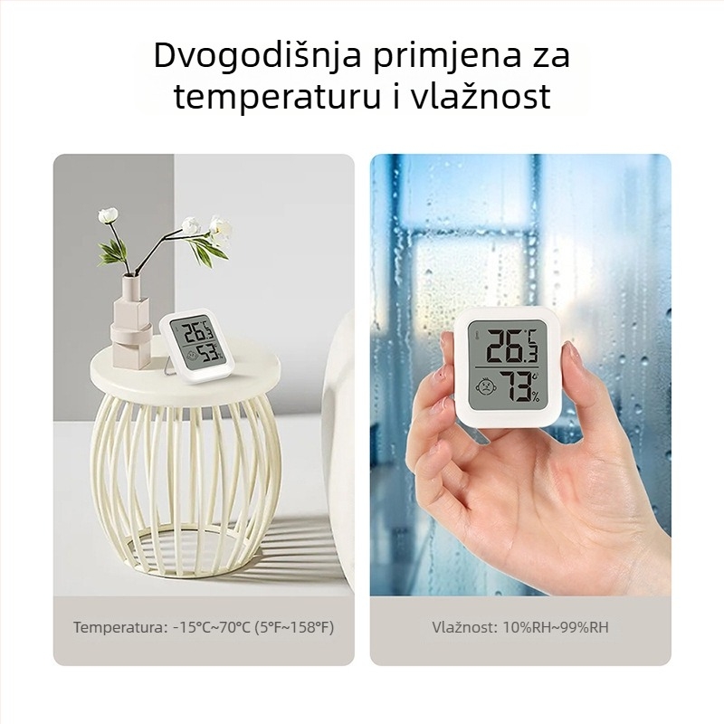FaSoLa higrometar za unutrašnju upotrebu s zaslonom osmijeha, visokoprecizni elektronički mjerač temperature i vlage (-15°C do 70°C)