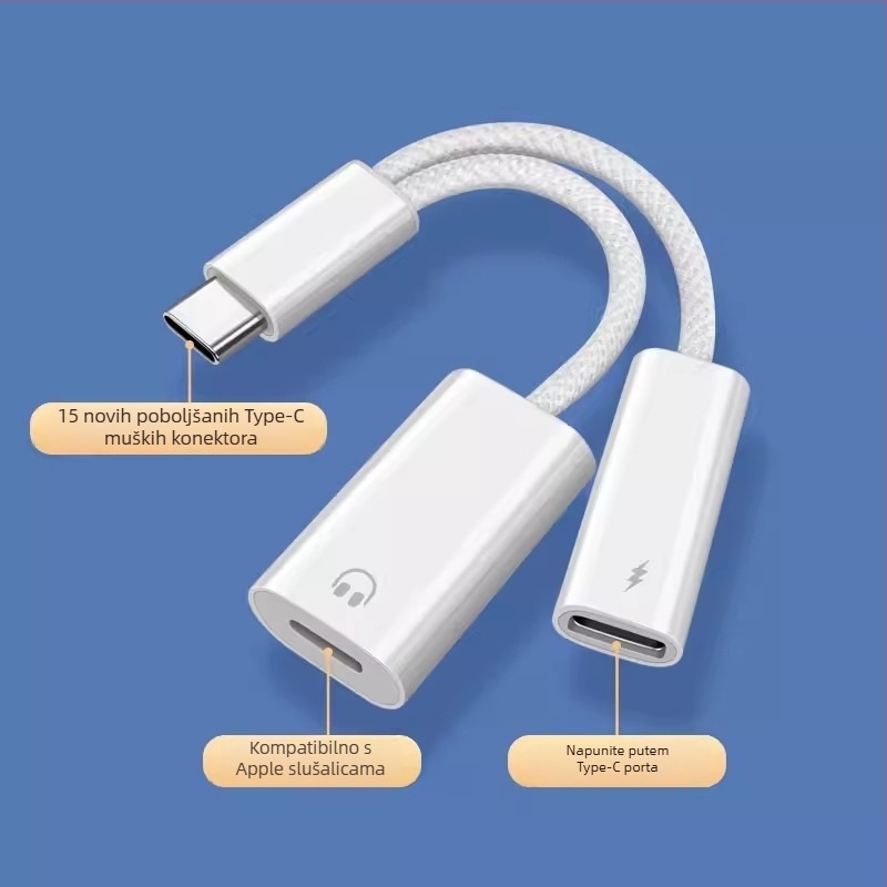 Adapter za slušalice, model 15, kompatibilan s Apple 15 serijom