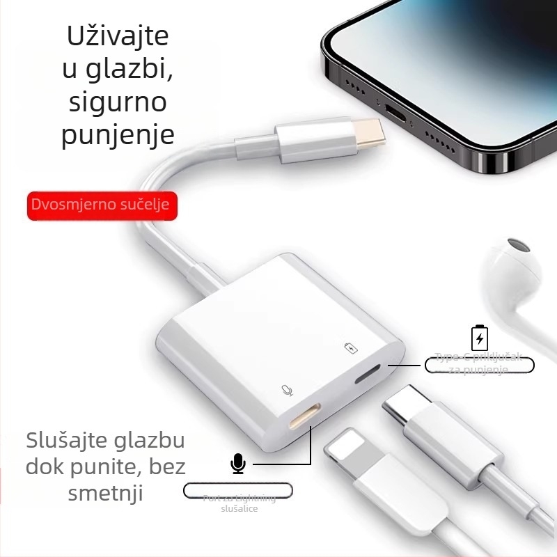 Adapter za slušalice, model 15, kompatibilan s Apple 15 serijom