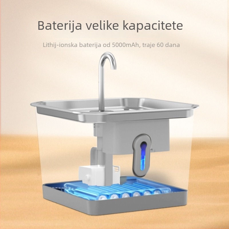 Pametni dispenzer za vodu za kućne ljubimce — 304 nehrđajući čelik, kapacitet 4 L, upravljanje putem aplikacije, bežični radar senzor, odvojiv, za pse i mačke