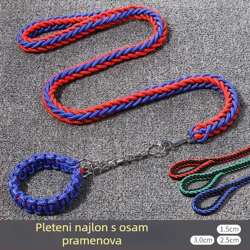 Pipitao najlon povodac za pse s osmerostrukim pletenjem, pakiranje 100/50/35