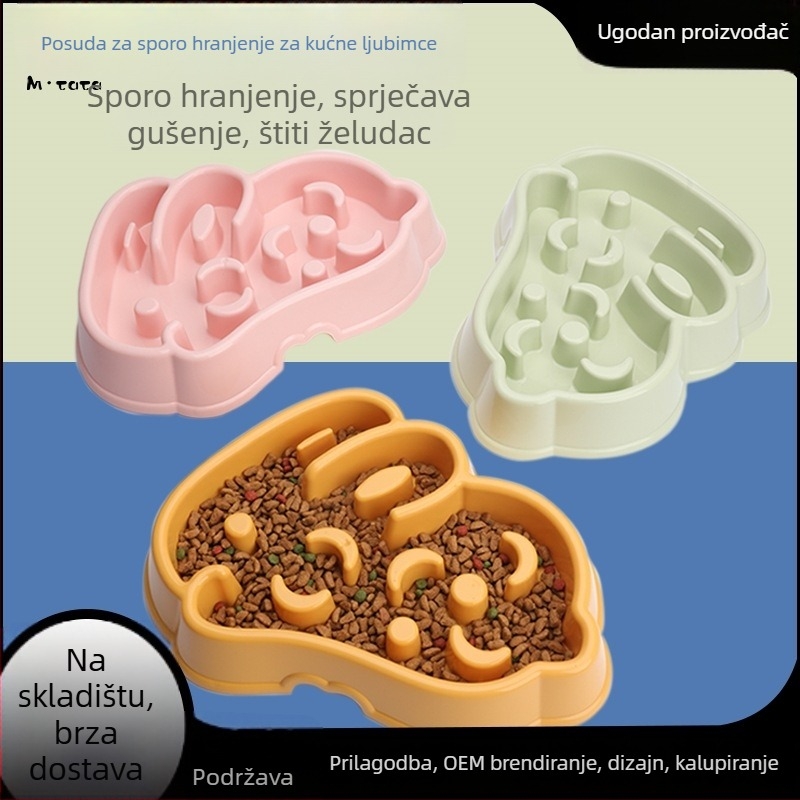 Posude za kućne ljubimce za pse i mačke s dizajnom protiv gušenja i sporog hranjenja, plastične, marke Cute, paket od 40 komada