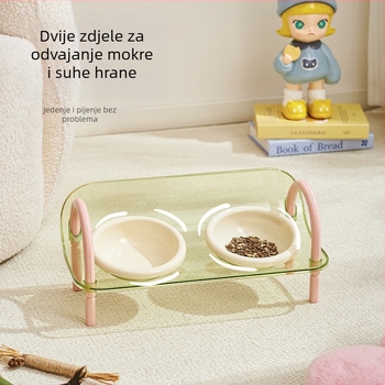 Posude za prehranu kućnih ljubimaca, dvostruka posuda, materijal PP, pogodne za mačke i pse, artikl 1005-1