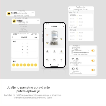 Dispenser za vodu za kućne ljubimce s kontrolom putem aplikacije, odvojiva konstrukcija, pogodan za mačke i pse, bez kamere