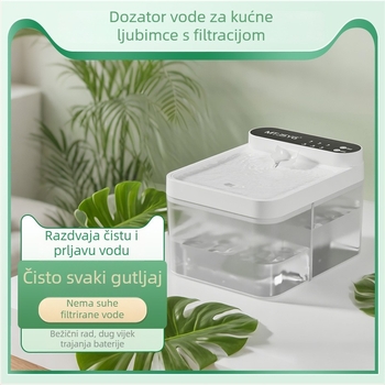 Bežični dispenser za vodu za mačke i pse s konstantnom temperaturom i sustavom pročišćavanja (plastika)