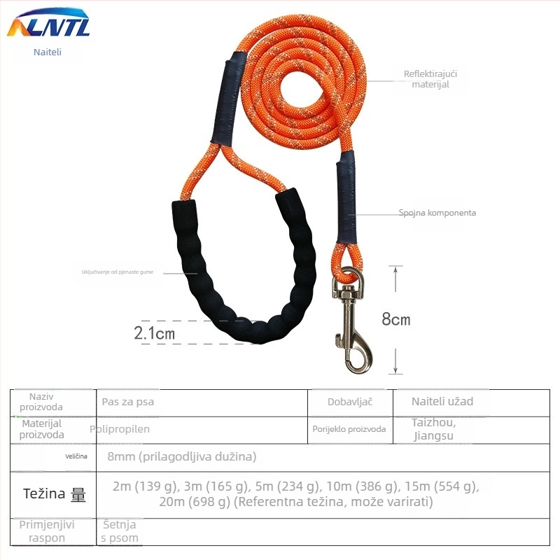 Povodac za pse NLNTL — Polipropilen, pakiranje 50 kom, licencirana privatna marka
