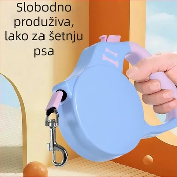 Povodac za mačke i pse, denim materijal, automatsko povlačenje, model PJY-001