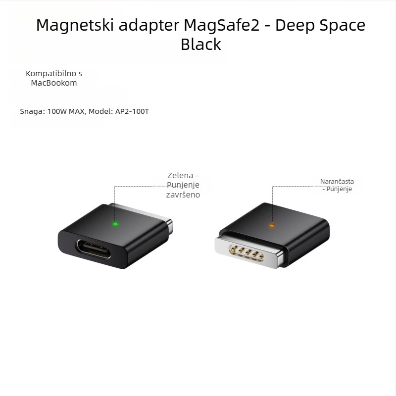 Emmons Type-C na MagSafe 3/2 magnetski adapter za MacBook Pro/Air, Type-C ženski na MagSafe3