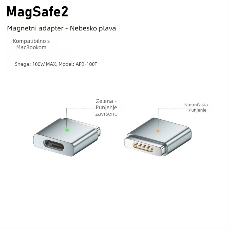 Emmons Type-C na MagSafe 3/2 magnetski adapter za MacBook Pro/Air, Type-C ženski na MagSafe3