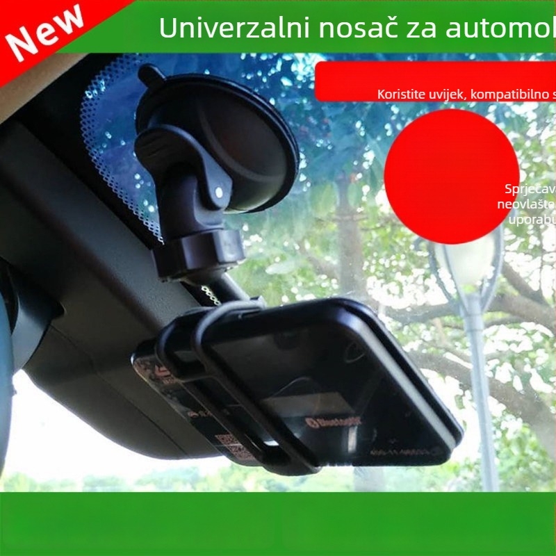 Držač OBU za auto s odvojivim nosačem, usisnom čašicom i ljepilnom naljepnicom, višenamjenski protiv pada