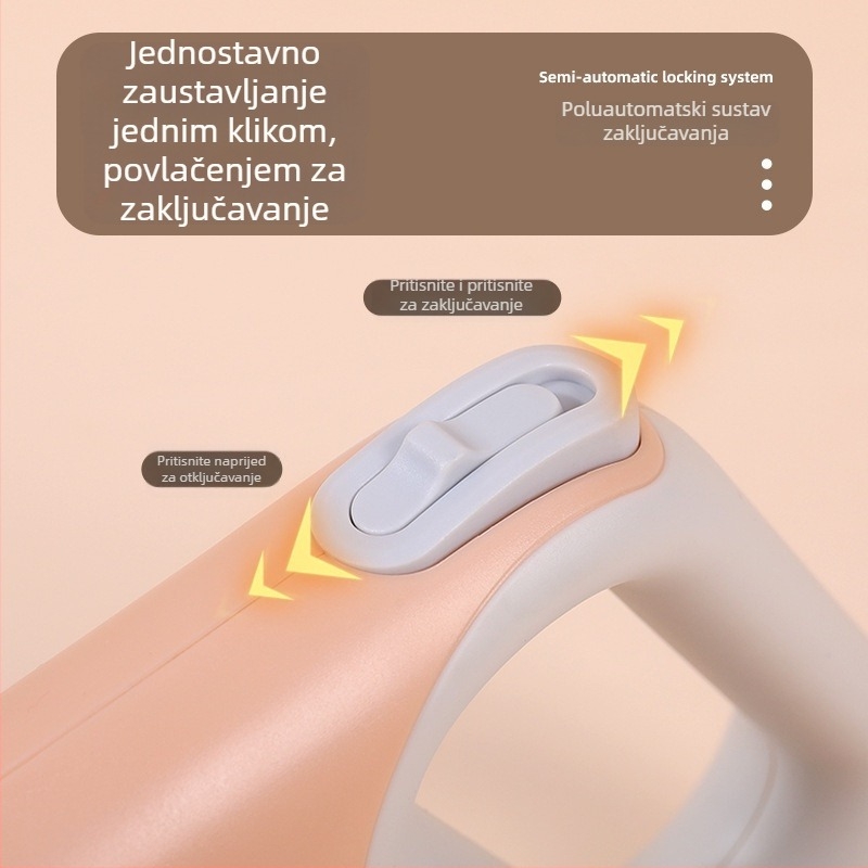 Povodac za pse s izvučnim mehanizmom — ABS materijal, za vanjsku upotrebu, vučna traka